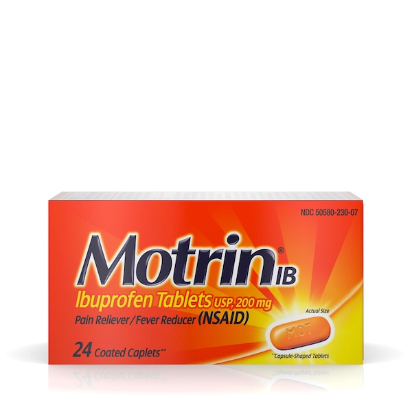 Motrin Ibuprofen Caplets 24 Caplets, PK48